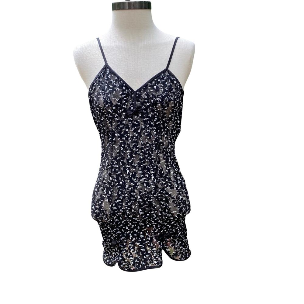Vintage Gold Label Victorias Secret Slip Dress Bow Detail Lace Slinky Sexy